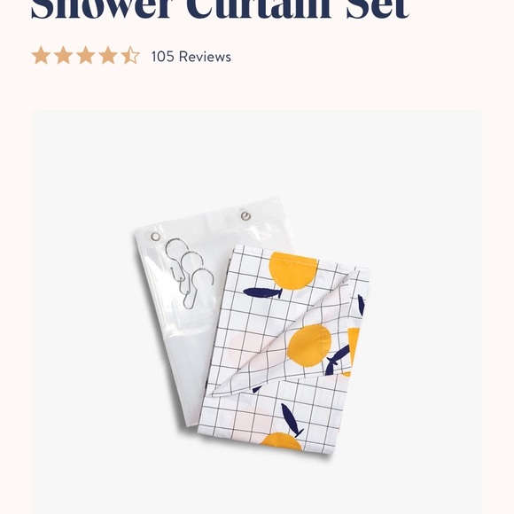 NWT Brooklinen Cotton shower curtain set - Picture 3 of 4